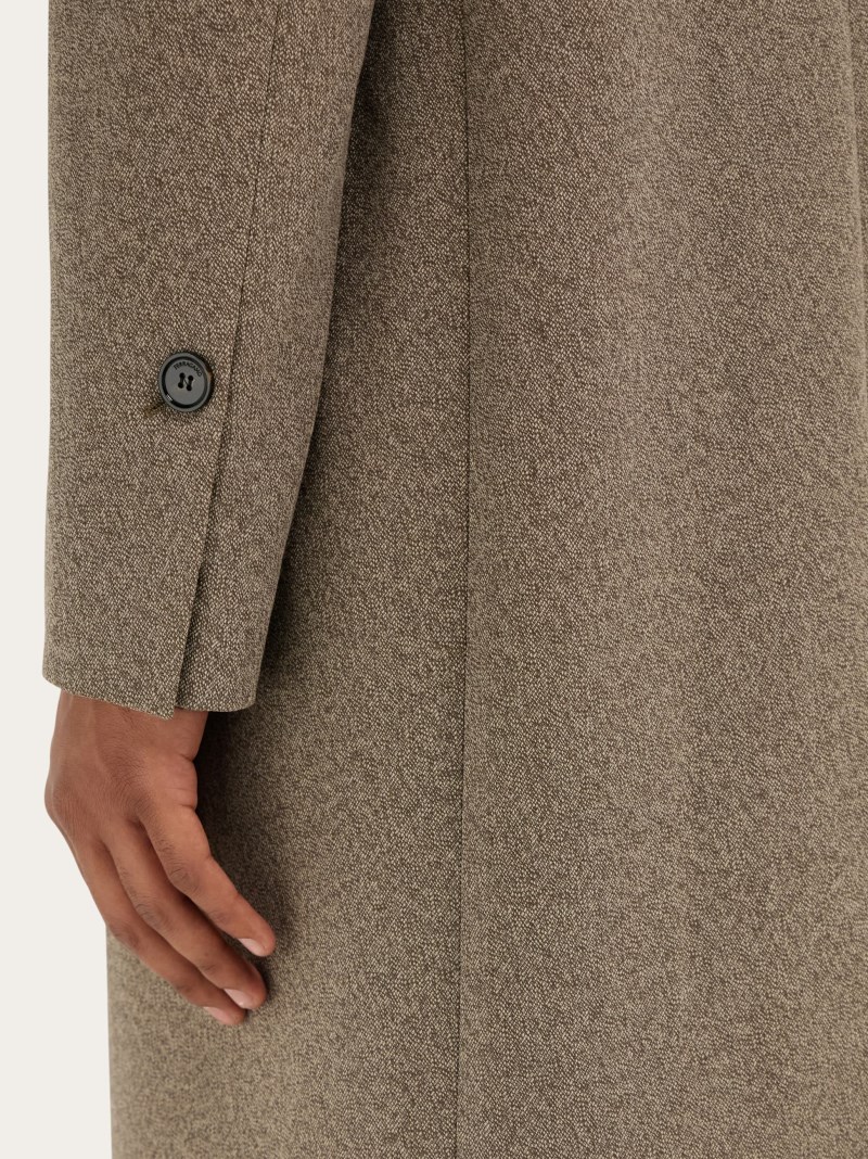 Ferragamo | Men's Single Breasted Coat - Walnut/Cocoa Brown