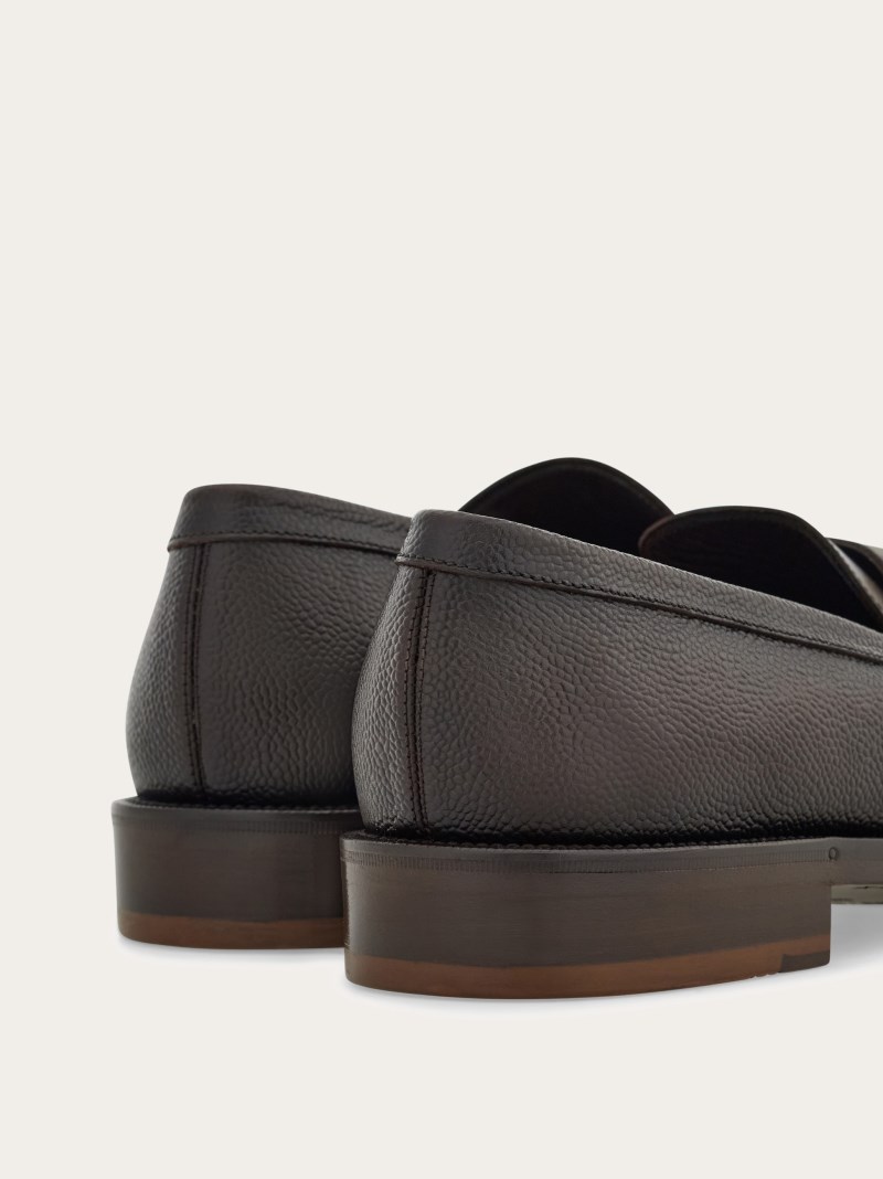 Ferragamo | Men's Moccasin With Gancini Ornament - Dark Brown