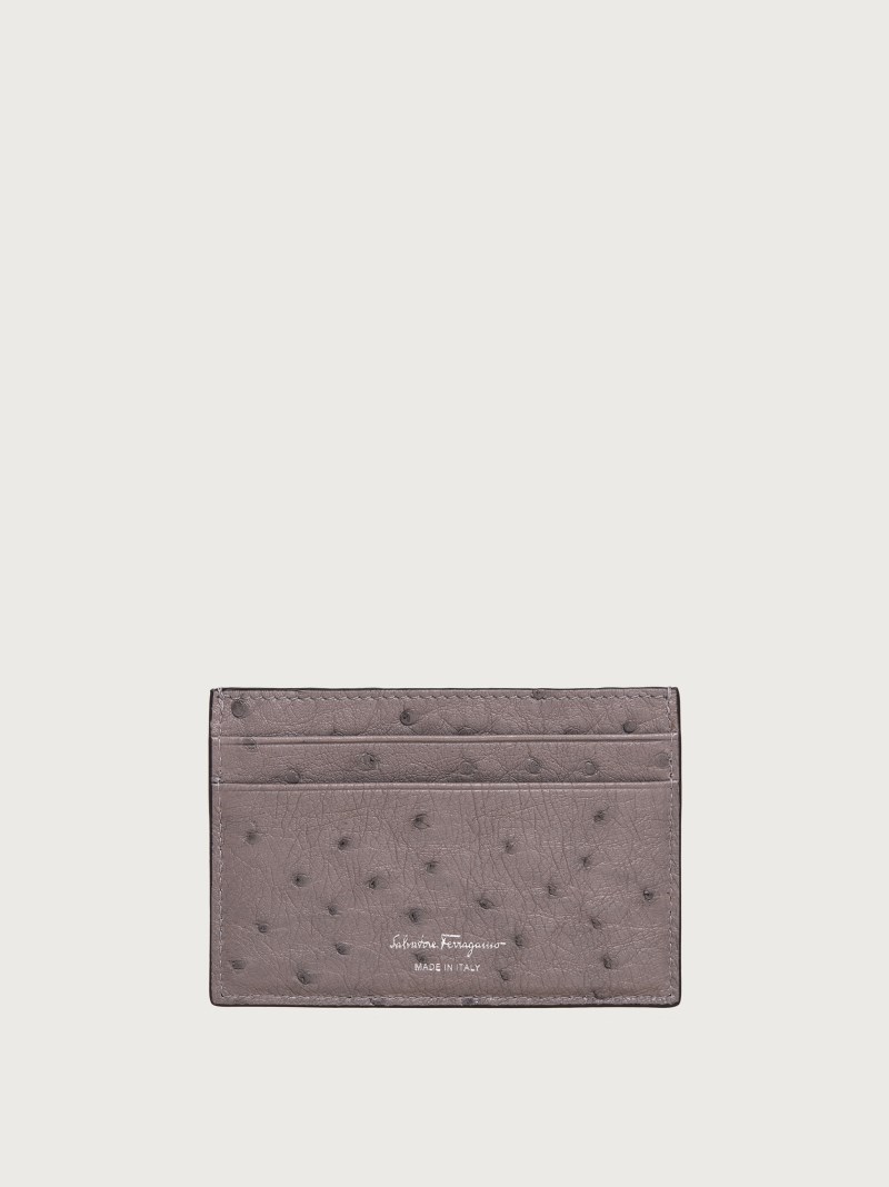 Ferragamo | Women's Gancini Credit Card Holder - Silver Grey
