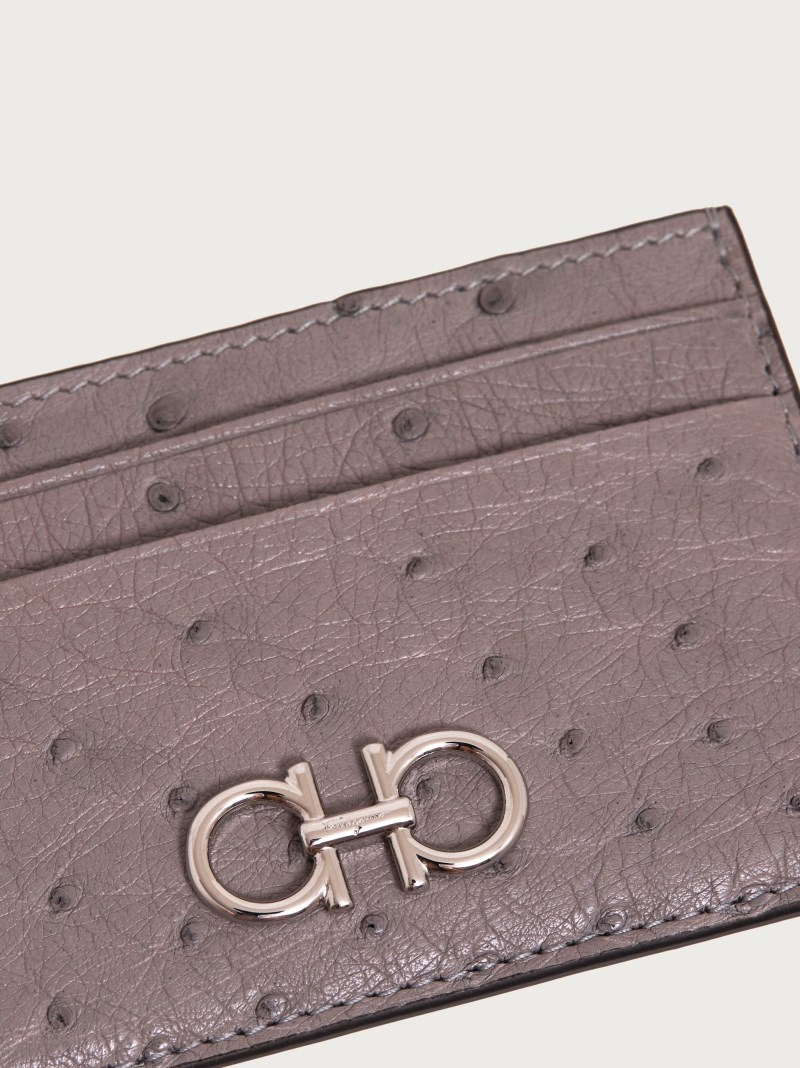 Ferragamo | Women's Gancini Credit Card Holder - Silver Grey