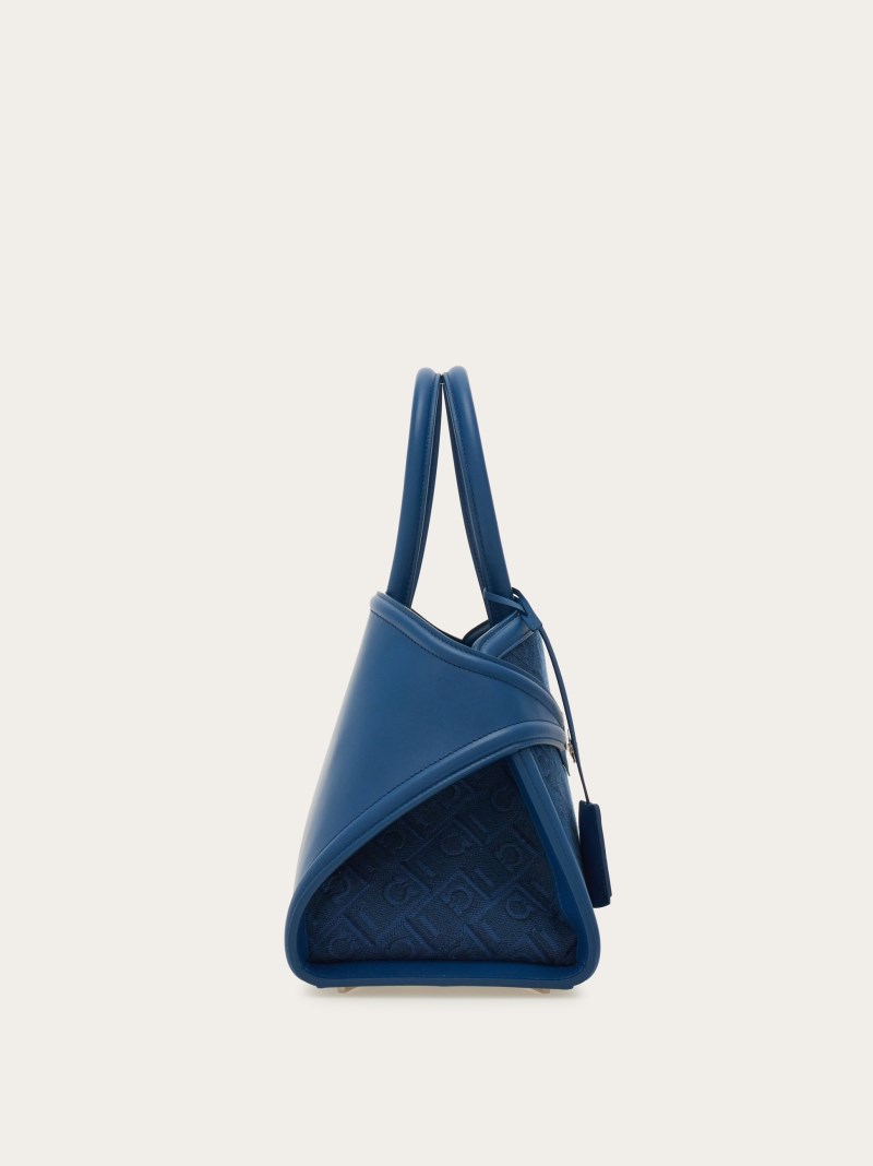 Ferragamo | Women's Hug Monogram Handbag - Teal Blue