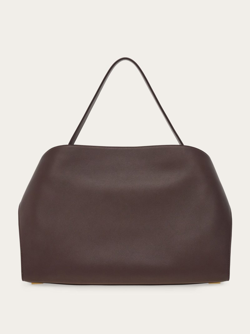 Ferragamo | Women's Hug Soft Bicolor Shoulder Bag - Oxblood/Burgundy