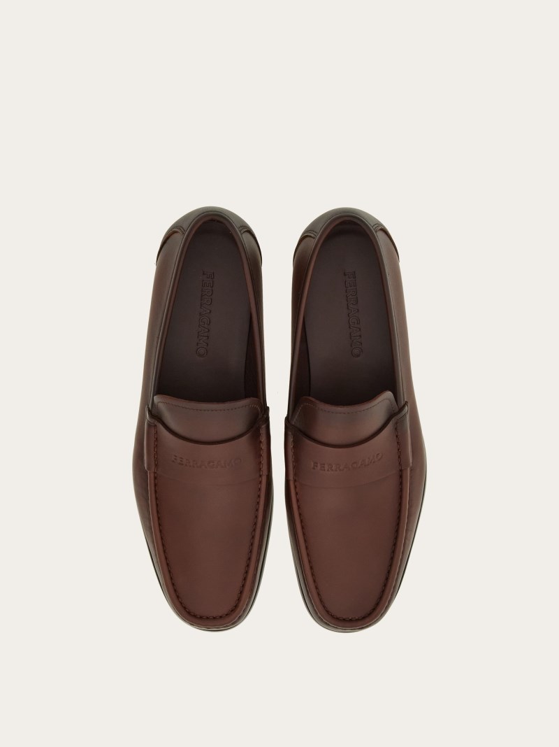 Ferragamo | Men's Moccasin With Signature - Cocoa