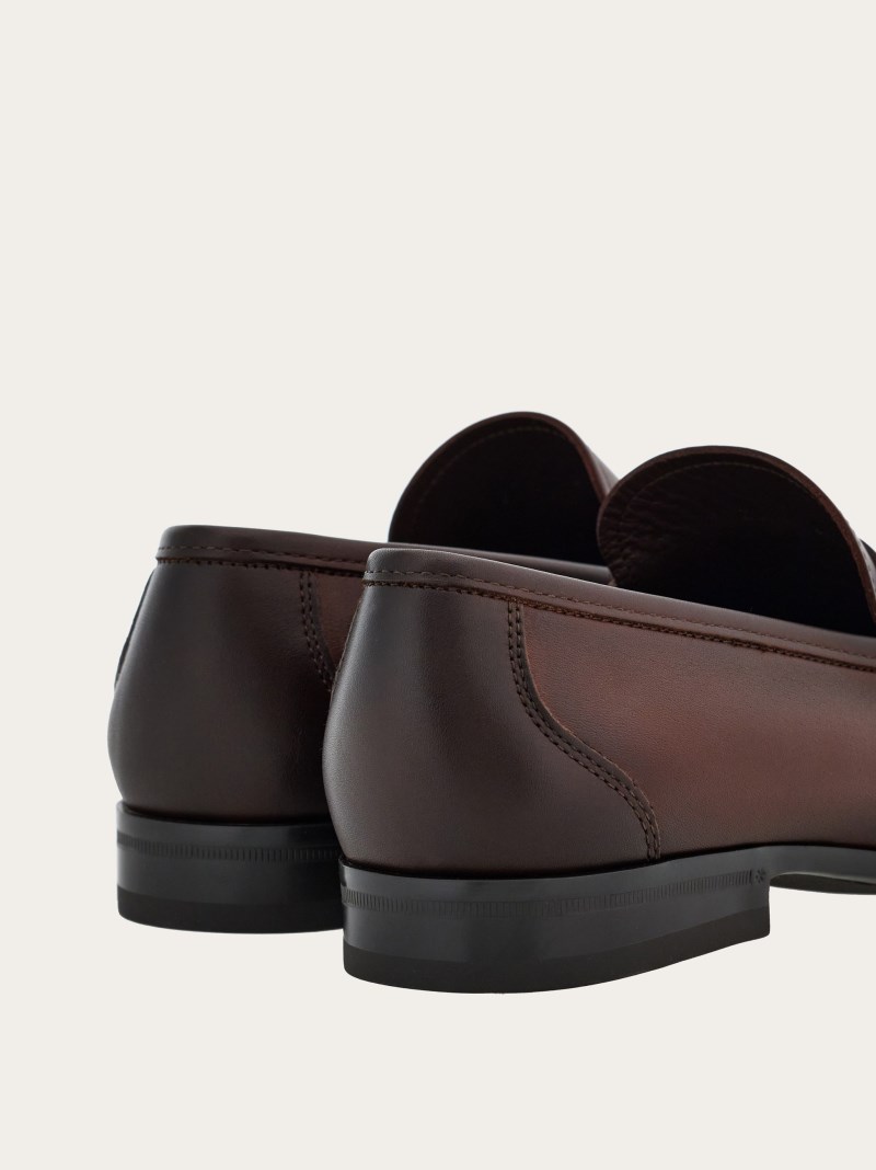 Ferragamo | Men's Moccasin With Signature - Cocoa