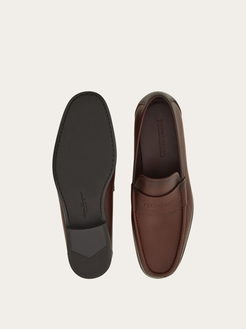 Ferragamo | Men's Moccasin With Signature - Cocoa