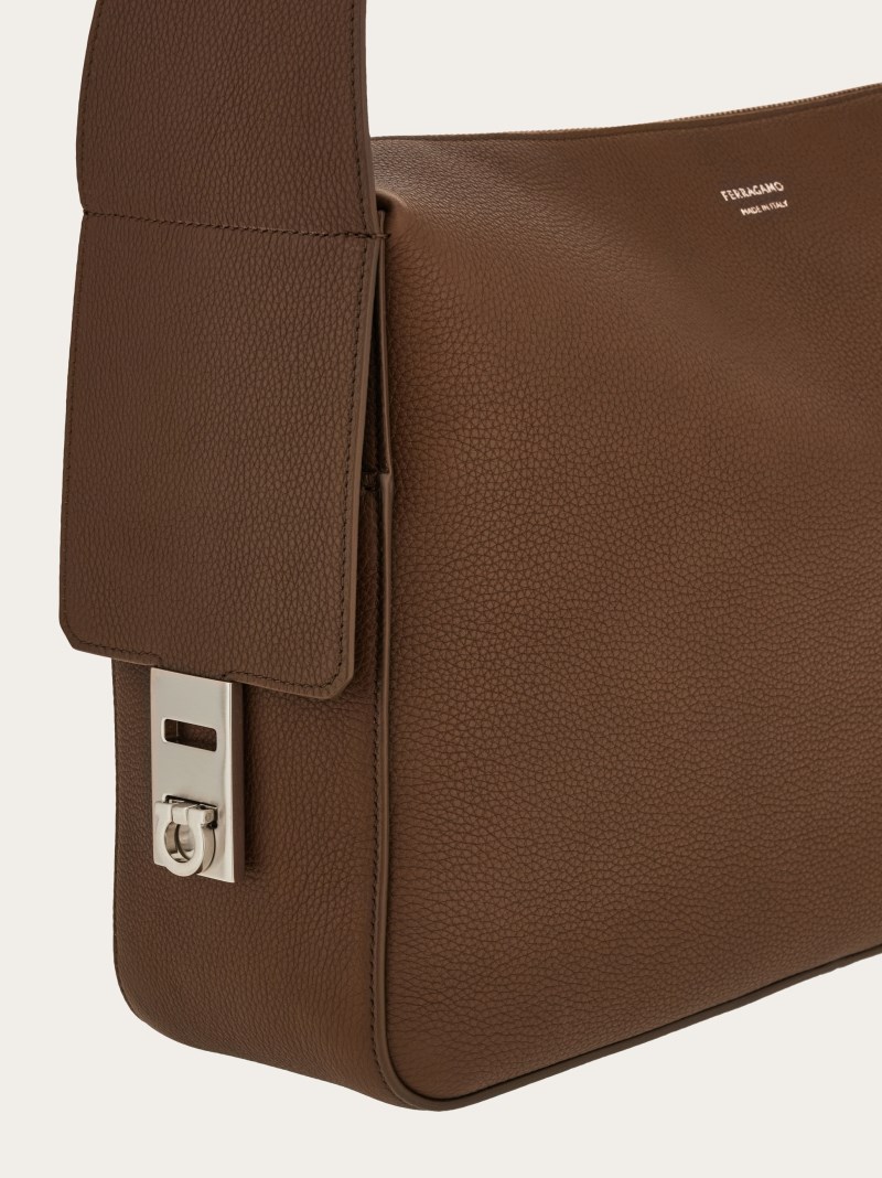 Ferragamo | Men's Crossbody Bag - Clay