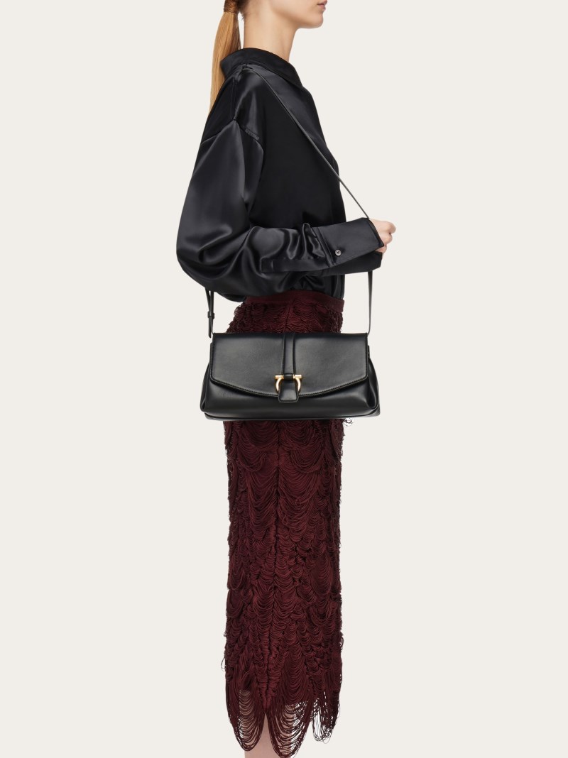 Ferragamo | Women's Front Flap Crossbody Bag - Black