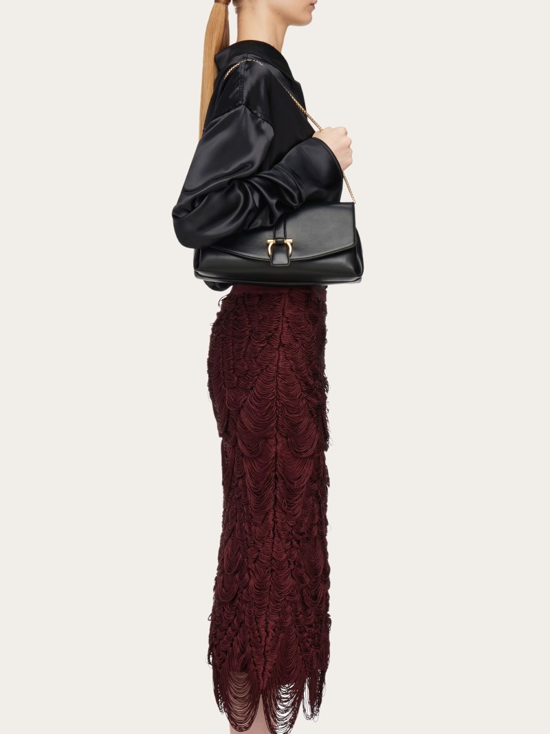 Ferragamo | Women's Front Flap Crossbody Bag - Black