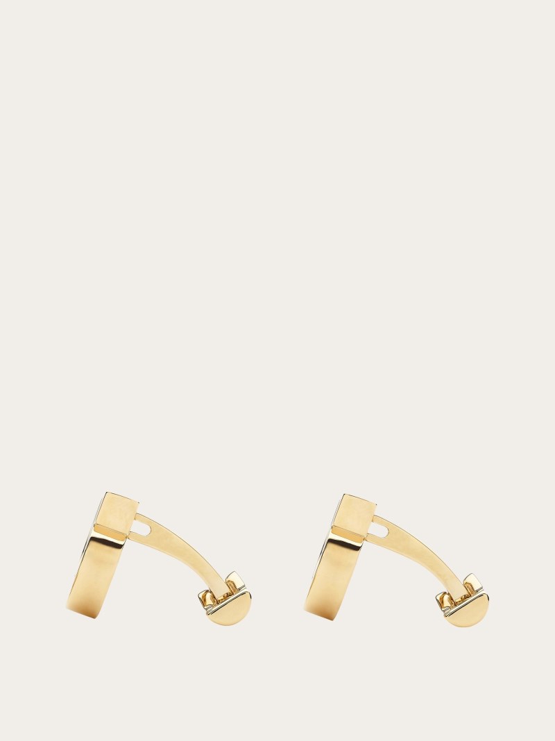 Ferragamo | Men's Gancini Cufflinks - Light Gold