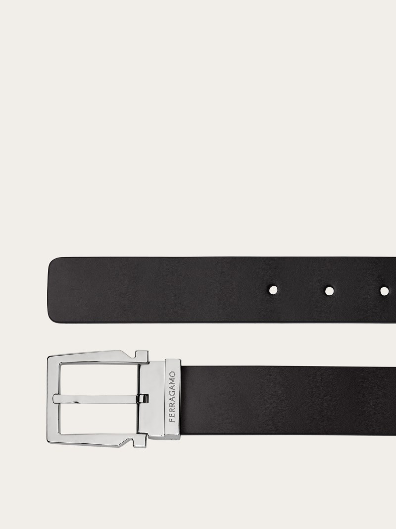 Ferragamo | Men's Reversible And Adjustable Gancini Belt - Brown/Black