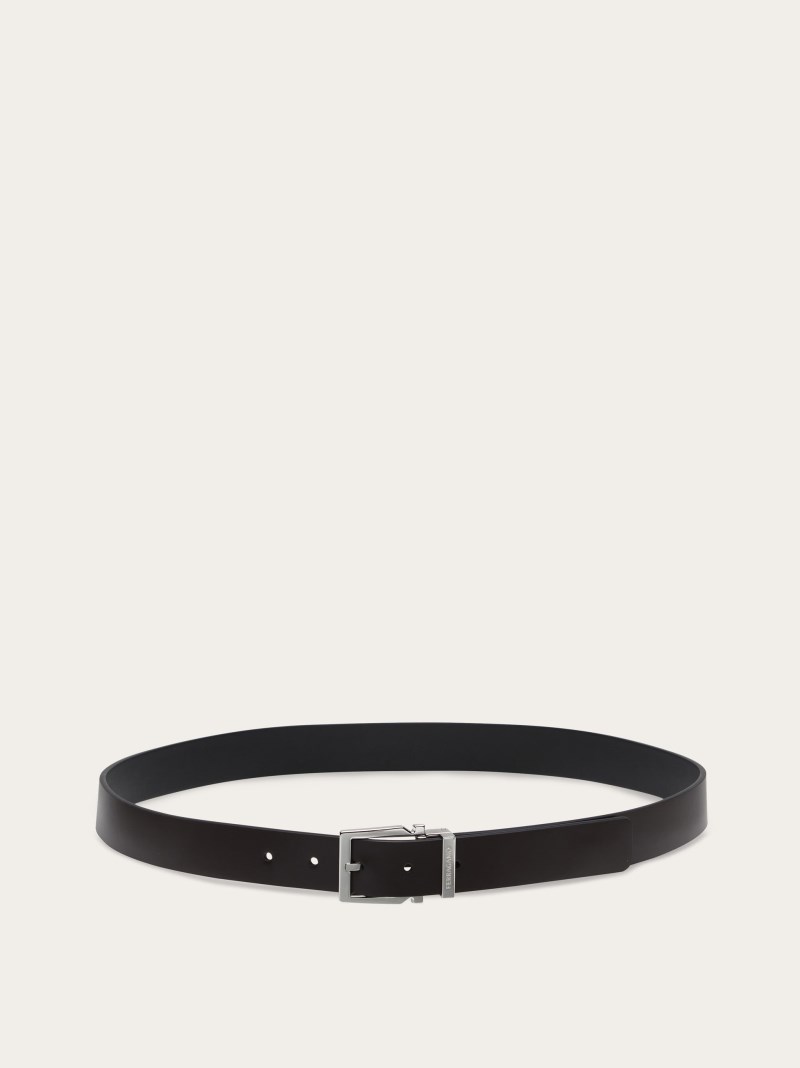 Ferragamo | Men's Reversible And Adjustable Gancini Belt - Brown/Black