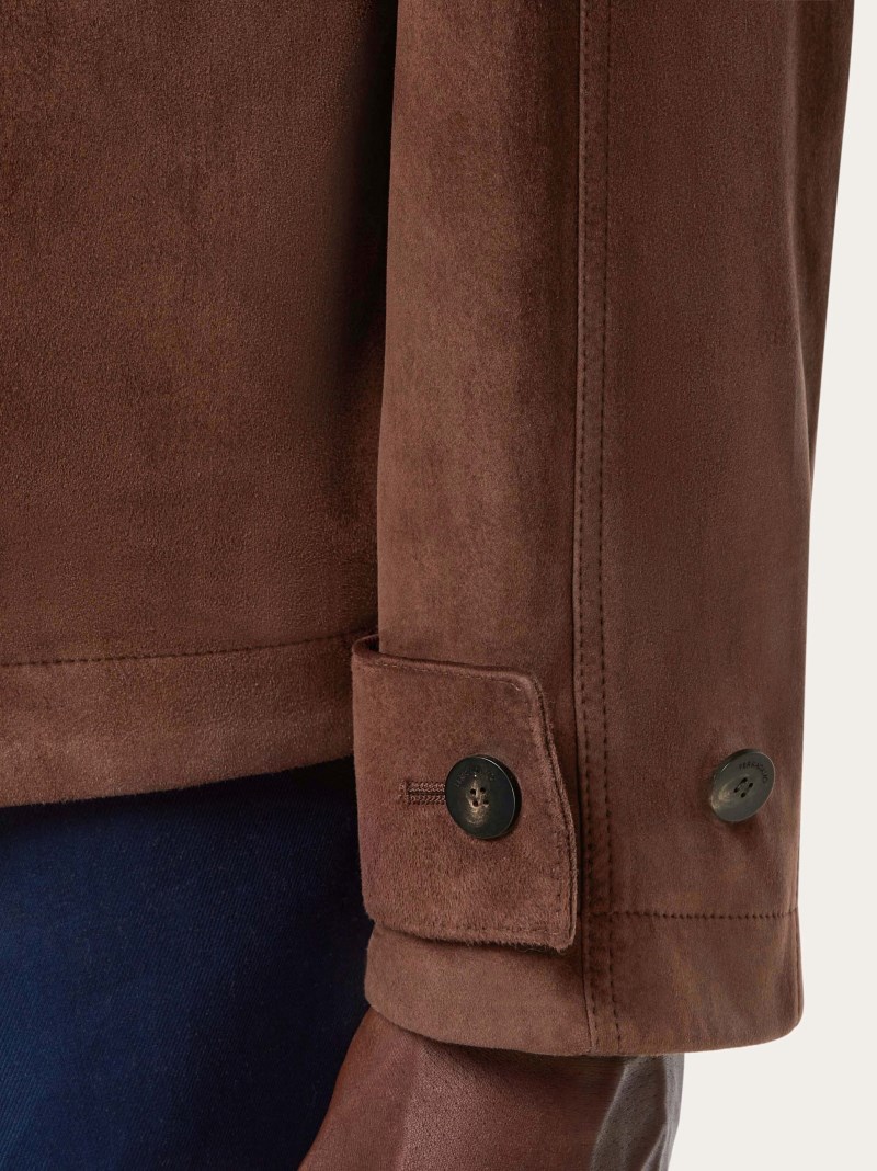 Ferragamo | Men's Suede Saharan Jacket - Espresso
