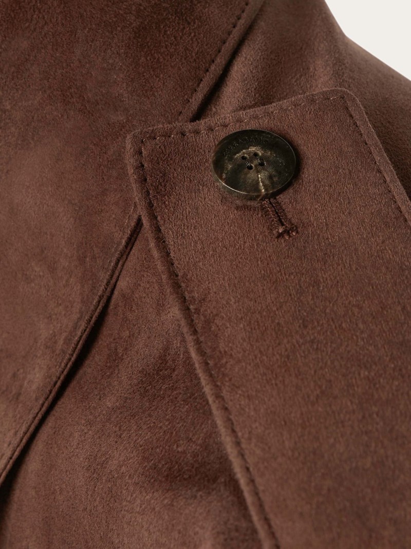 Ferragamo | Men's Suede Saharan Jacket - Espresso