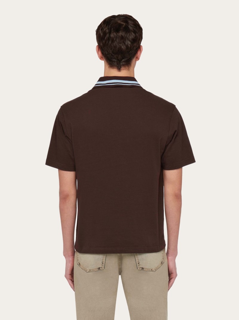 Ferragamo | Men's Organic Cotton Polo Shirt - Espresso