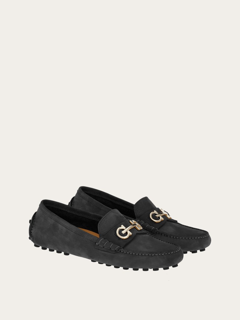 Ferragamo | Women's Driver With Gancini Ornament - Black