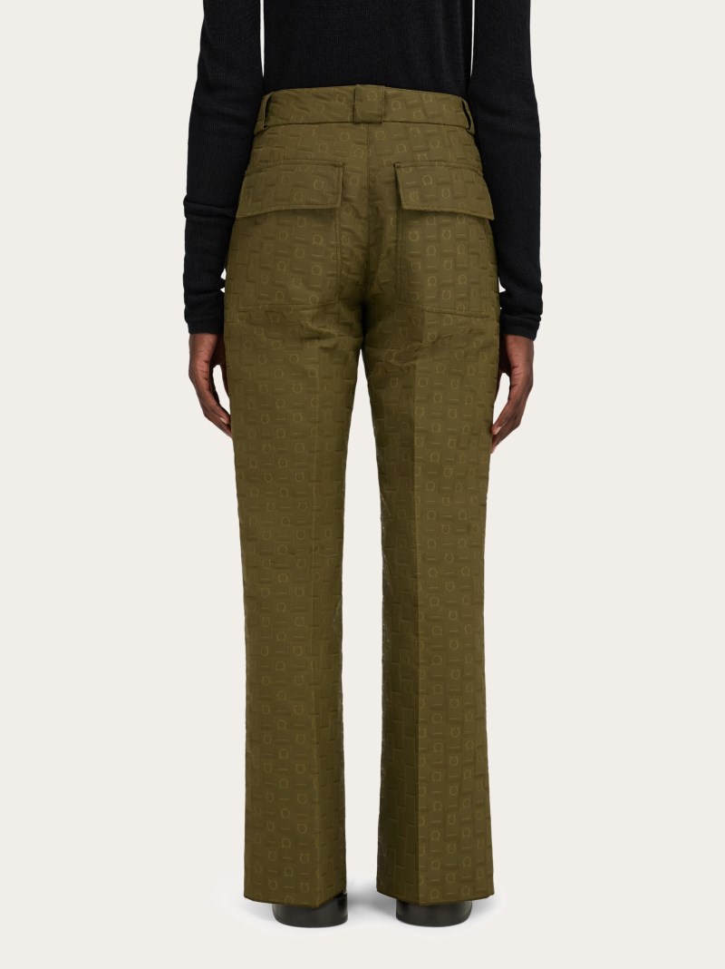 Ferragamo | Men's Monogram Trouser - Olive Green