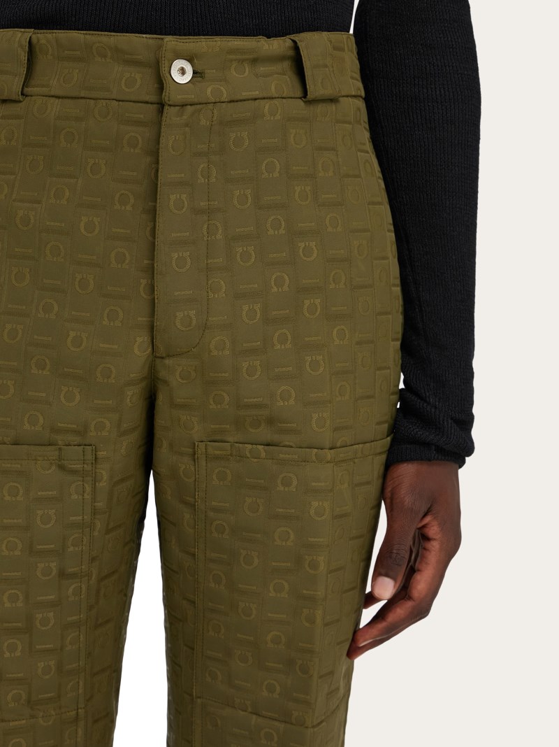 Ferragamo | Men's Monogram Trouser - Olive Green