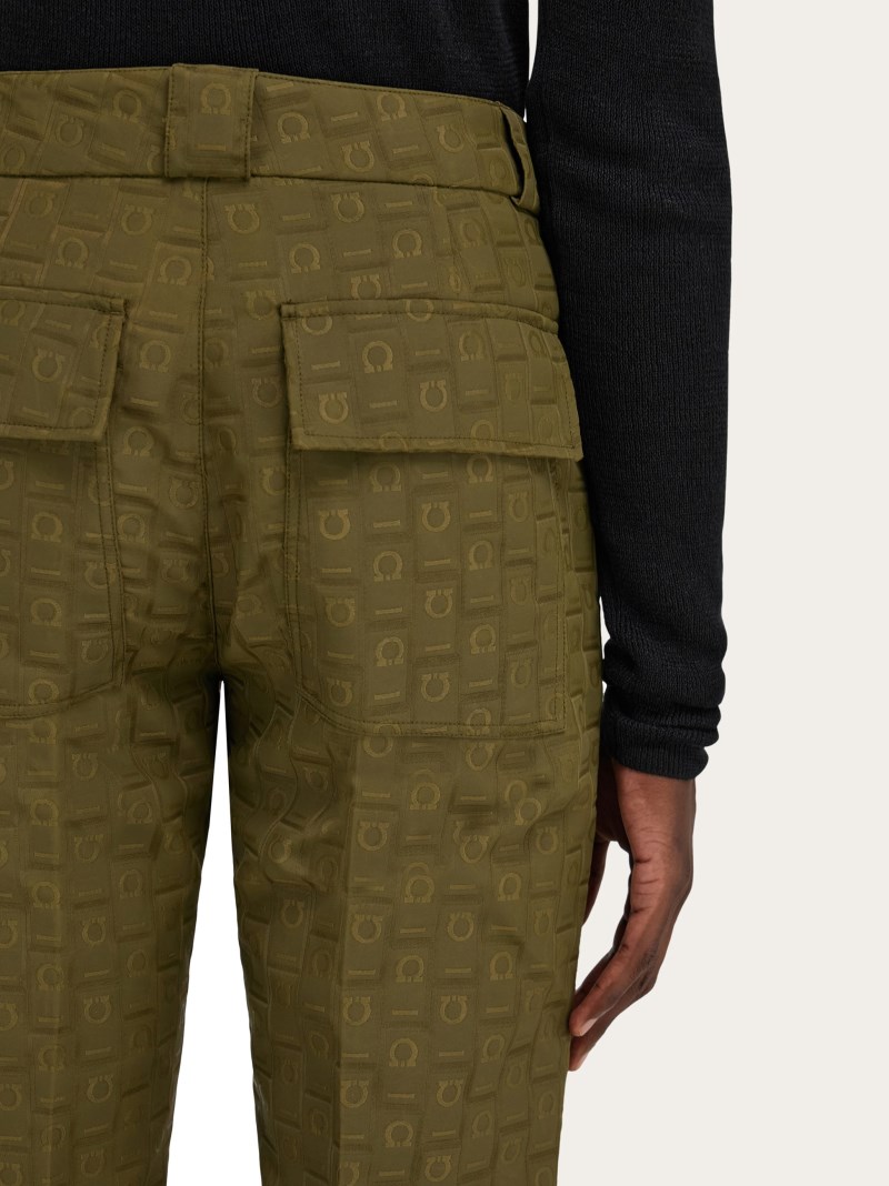 Ferragamo | Men's Monogram Trouser - Olive Green
