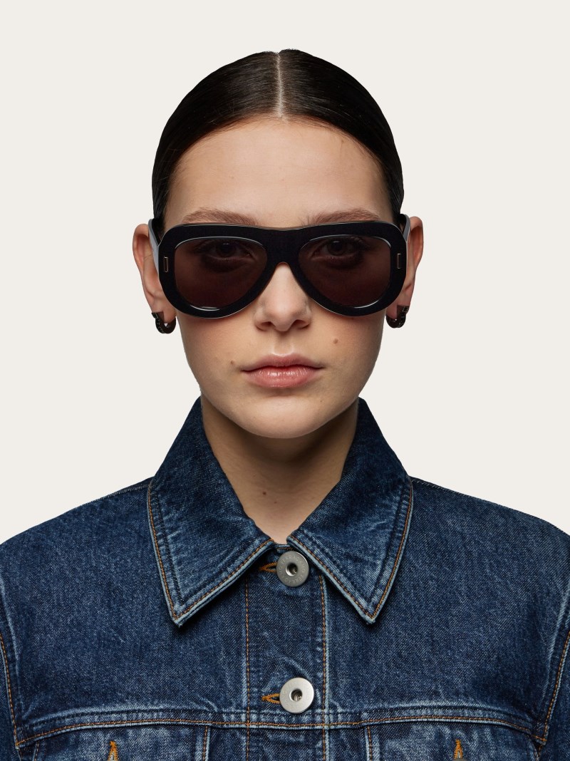 Ferragamo | Women's Sunglasses - Black/Grey