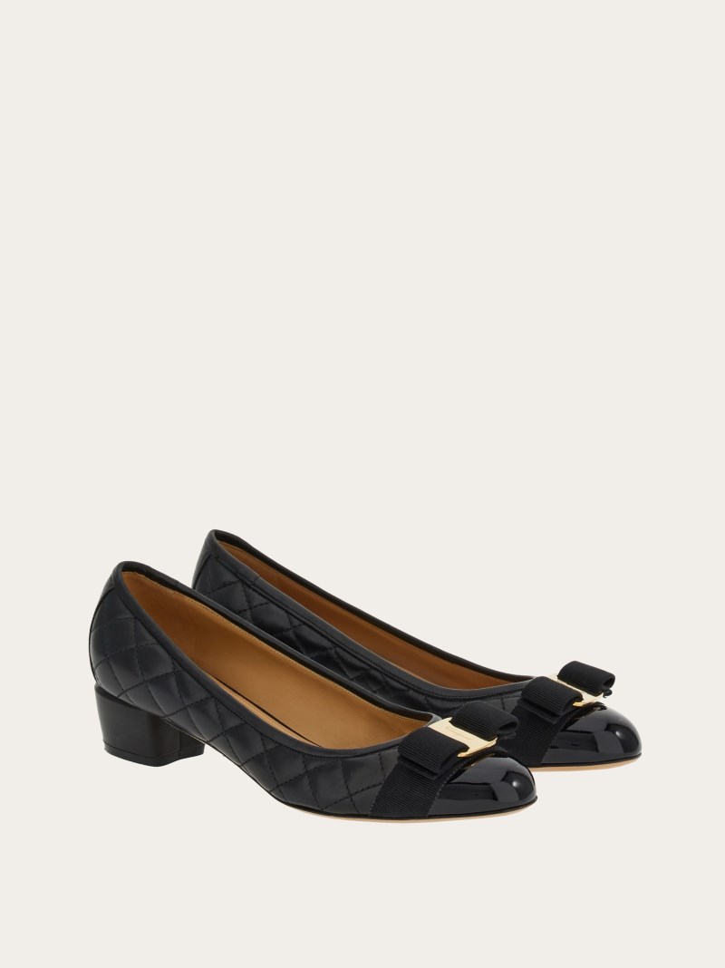 Ferragamo | Women's Quilted Vara Pump - Black