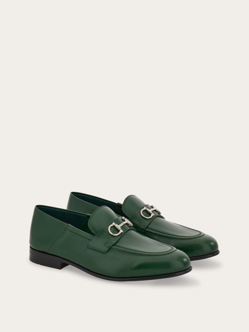 Ferragamo | Women's Mule Loafer With Gancini Ornament - Forest Green