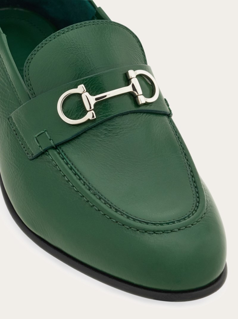 Ferragamo | Women's Mule Loafer With Gancini Ornament - Forest Green
