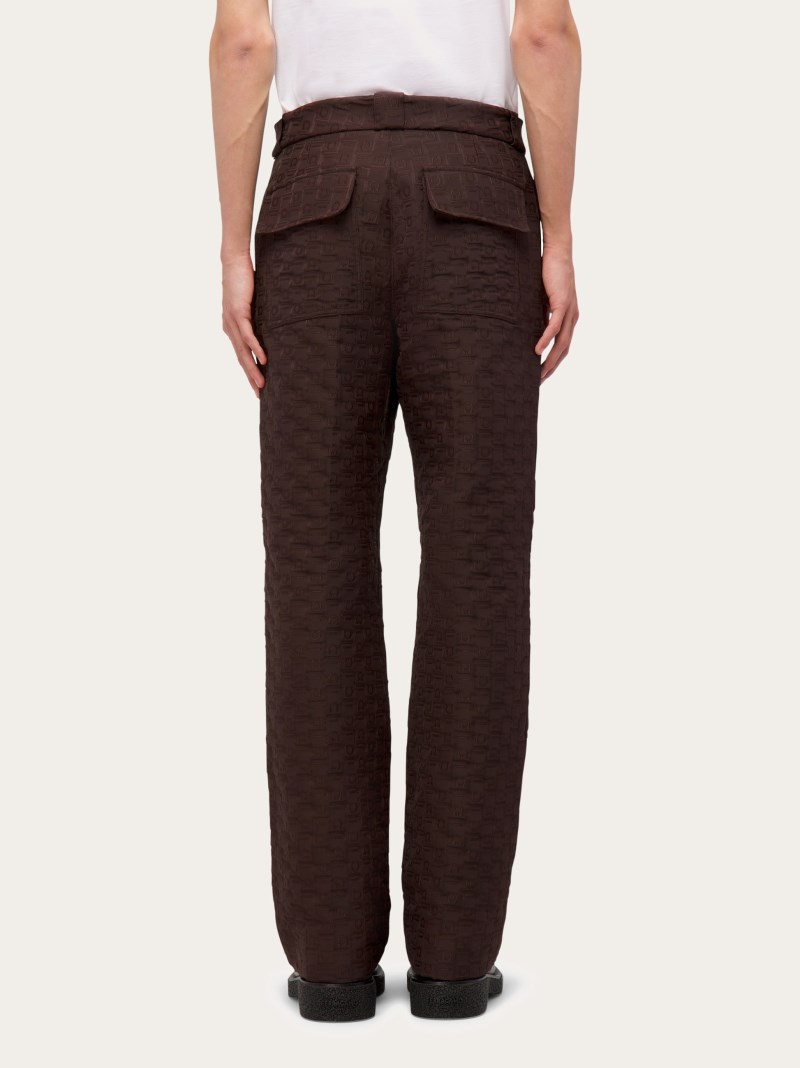 Ferragamo | Men's Monogram Trouser - Espresso