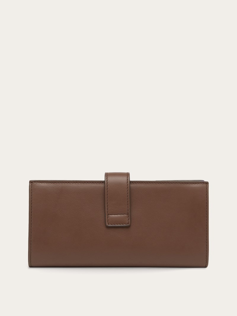 Ferragamo | Women's Hug Two-Tone Continental Wallet - Clay/Lapis Lazuli