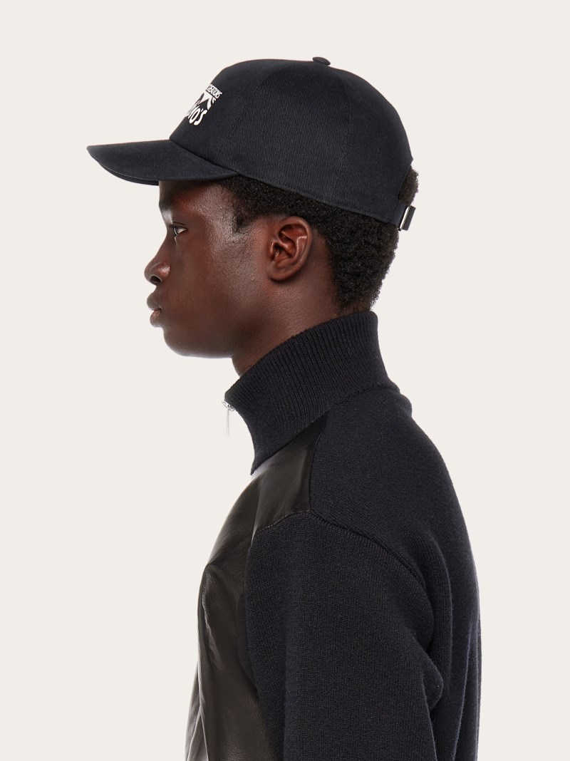 Ferragamo | Men's Baseball Cap With Logo - Black/White