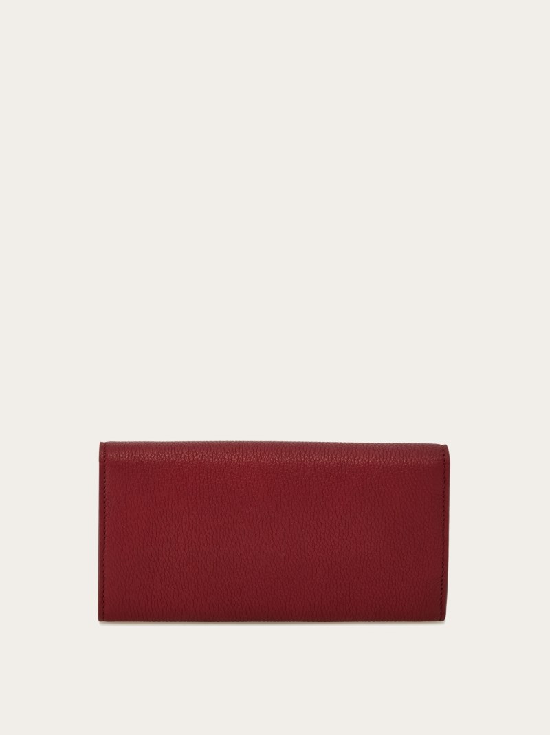 Ferragamo | Women's Gancini Wallet With Chain - Bourgogne