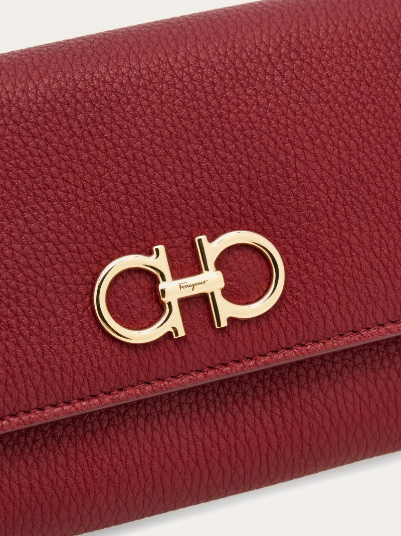 Ferragamo | Women's Gancini Wallet With Chain - Bourgogne