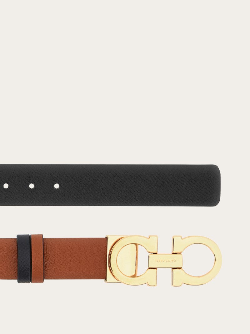 Ferragamo | Women's Reversible And Adjustable Gancini Belt - Cognac/Black