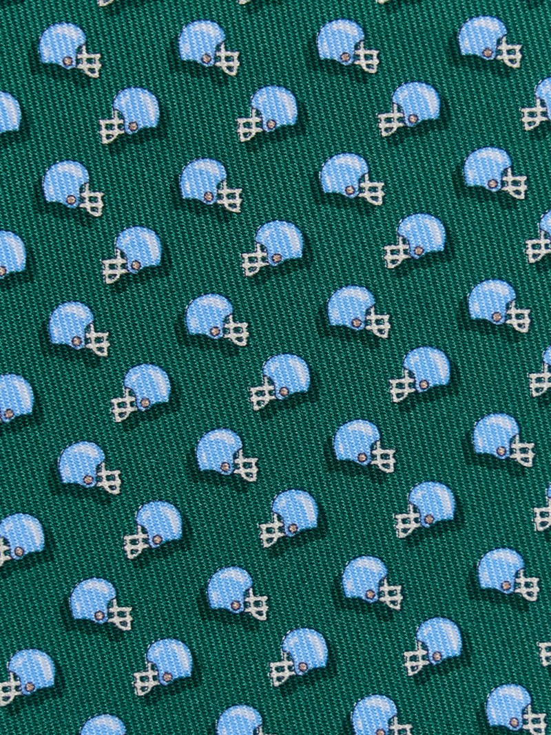 Ferragamo | Men's Football Print Silk Tie - Green