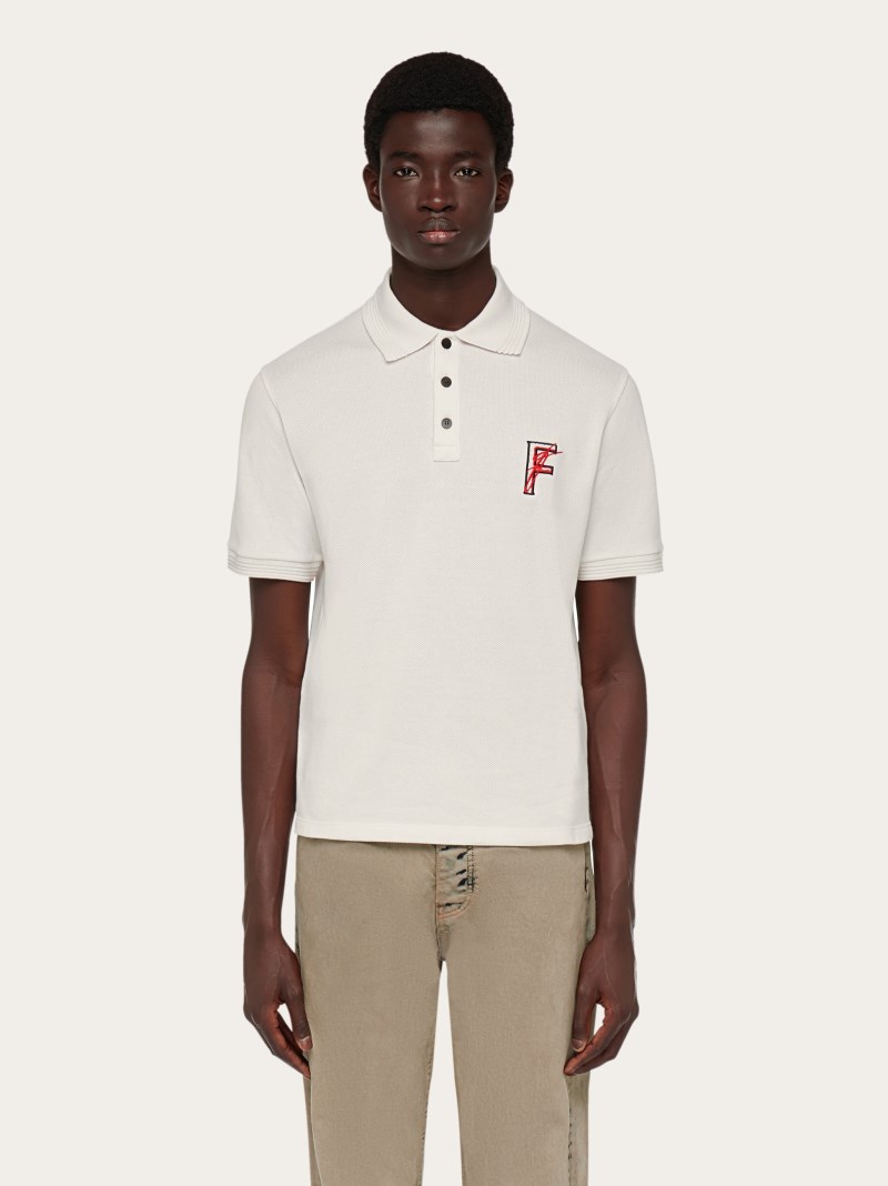 Ferragamo | Men's Organic Cotton Polo Shirt - Mascarpone