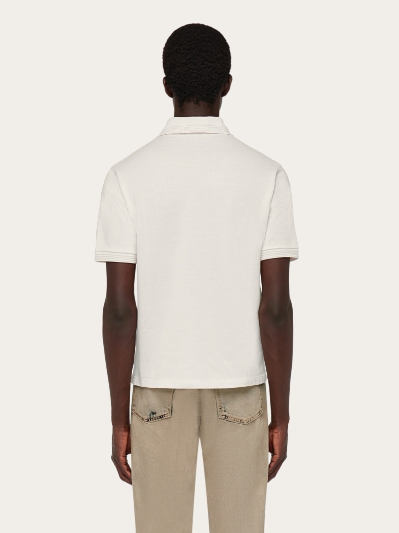 Ferragamo | Men's Organic Cotton Polo Shirt - Mascarpone
