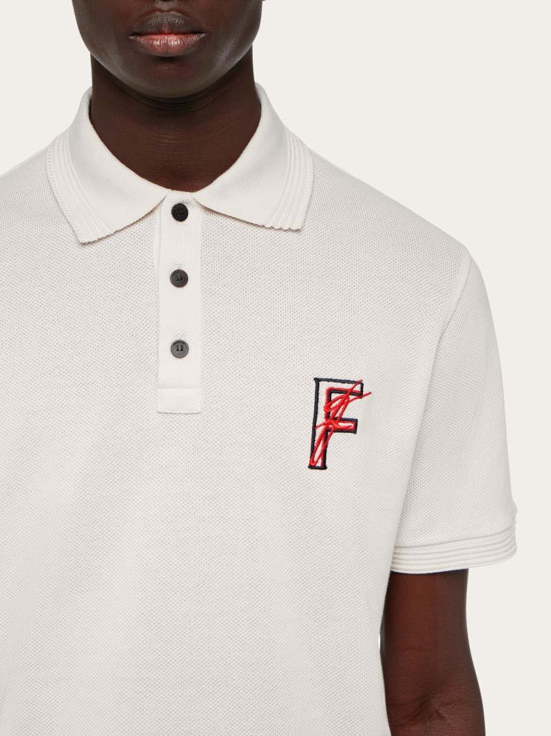 Ferragamo | Men's Organic Cotton Polo Shirt - Mascarpone