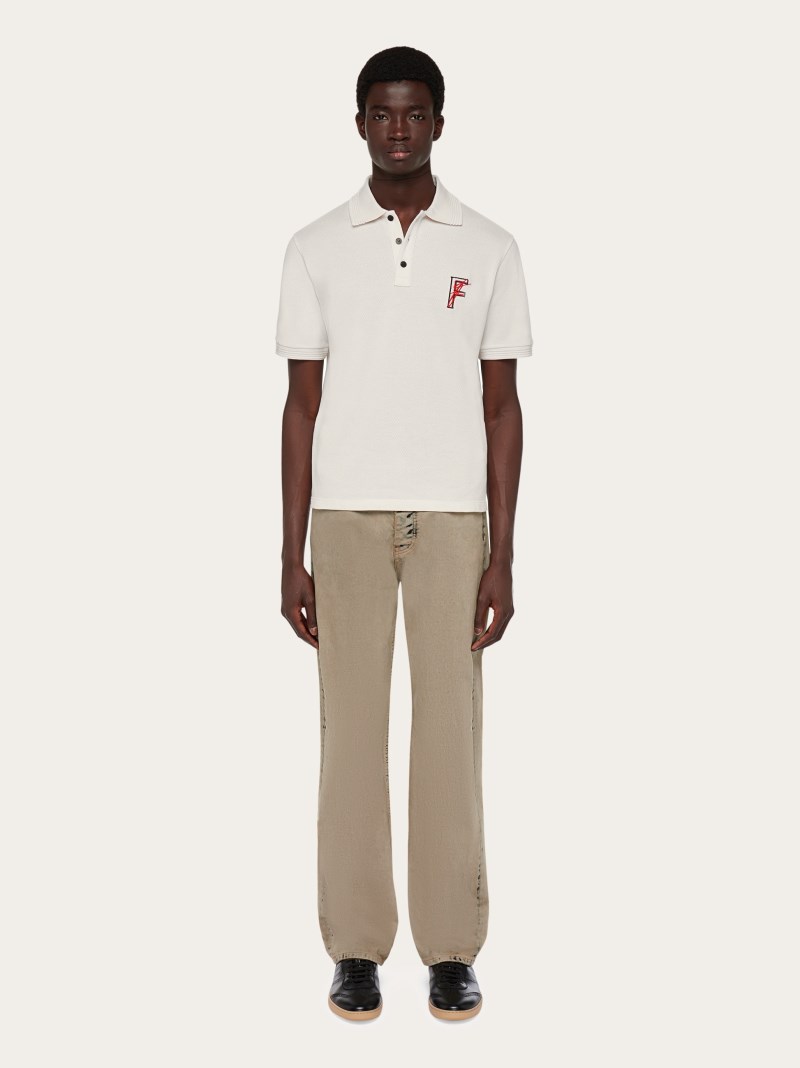 Ferragamo | Men's Organic Cotton Polo Shirt - Mascarpone