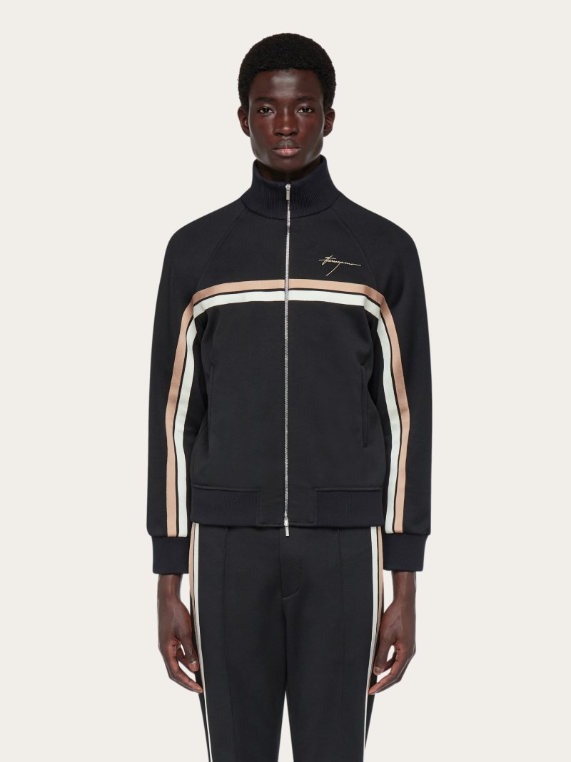 Ferragamo | Men's Sporty Zip Up Jacket - Black