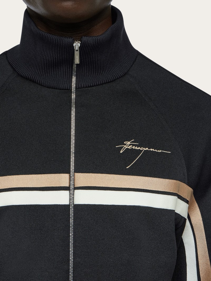 Ferragamo | Men's Sporty Zip Up Jacket - Black