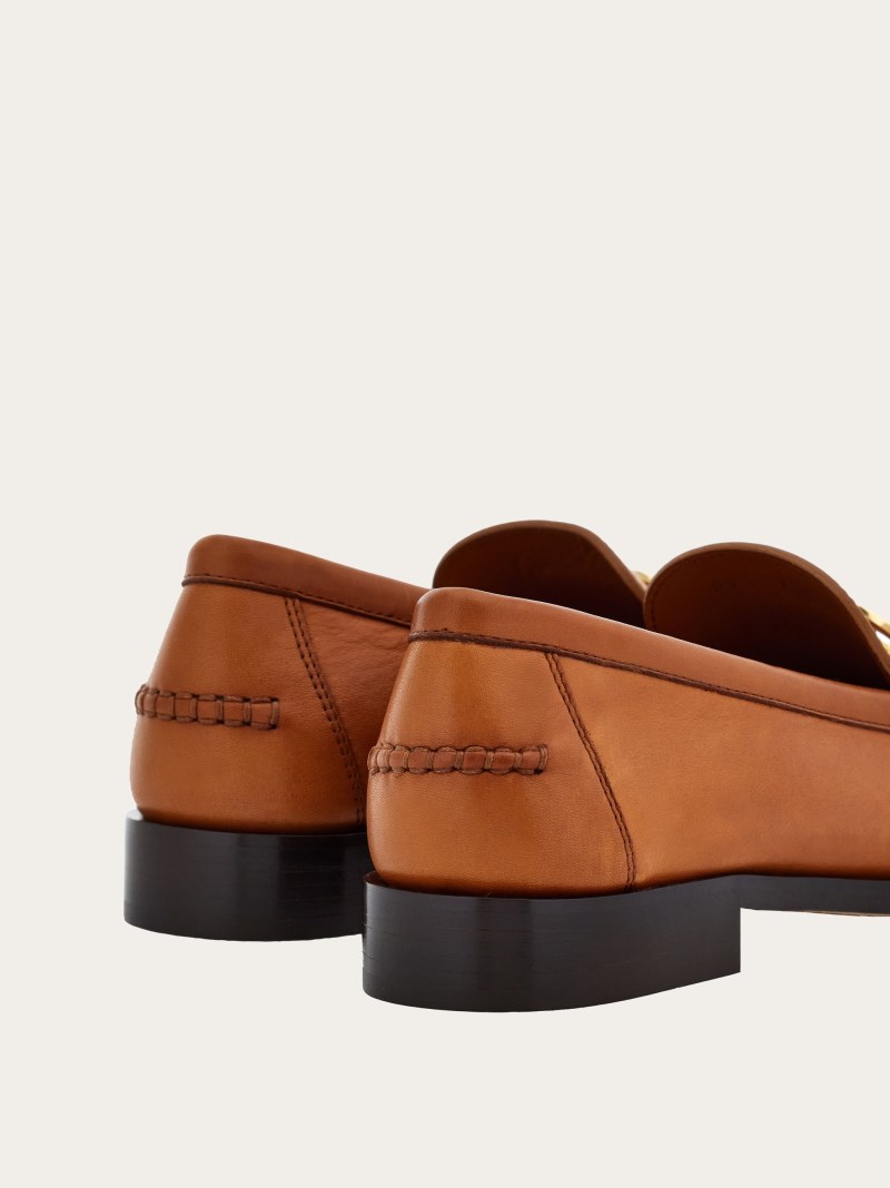 Ferragamo | Women's Moccasin With Gancini Ornament - Tan