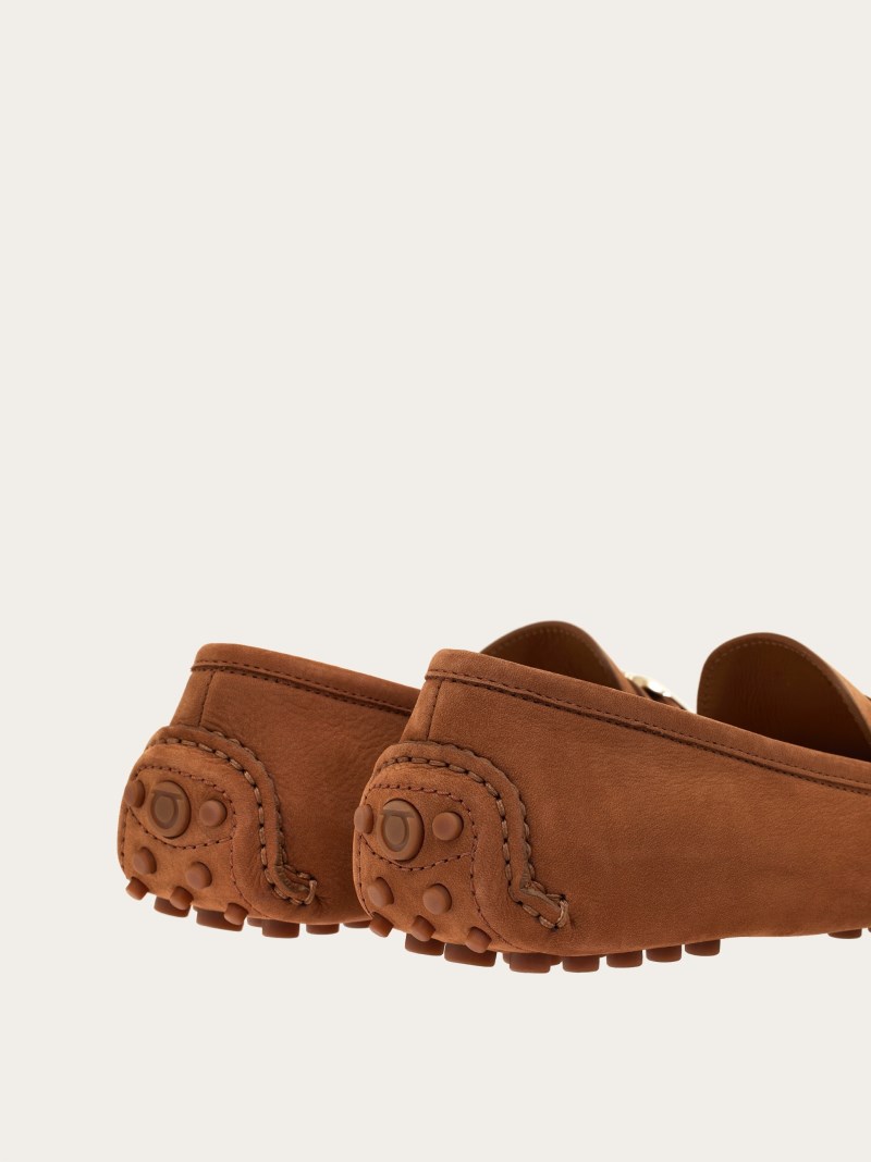 Ferragamo | Women's Driver With Gancini Ornament - Tan