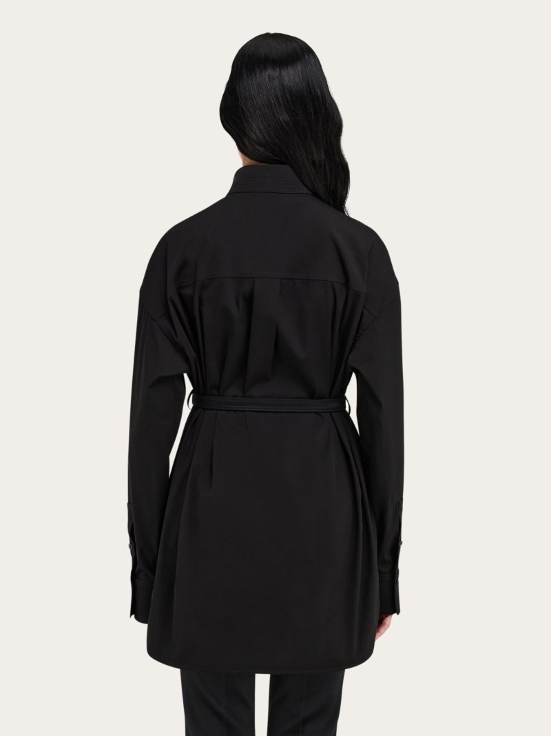 Ferragamo | Women's Long Sleeved Shirt With Bib Detail - Black