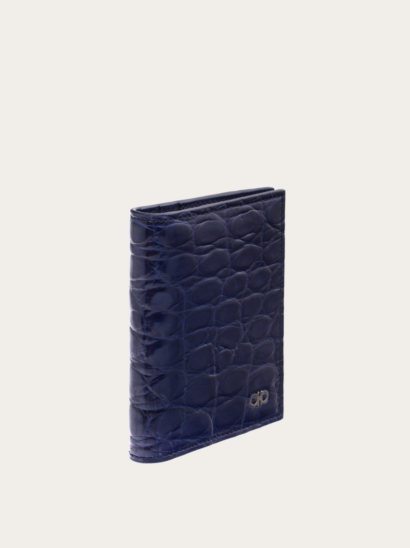 Ferragamo | Men's Gancini Credit Card Holder - Blue Marine