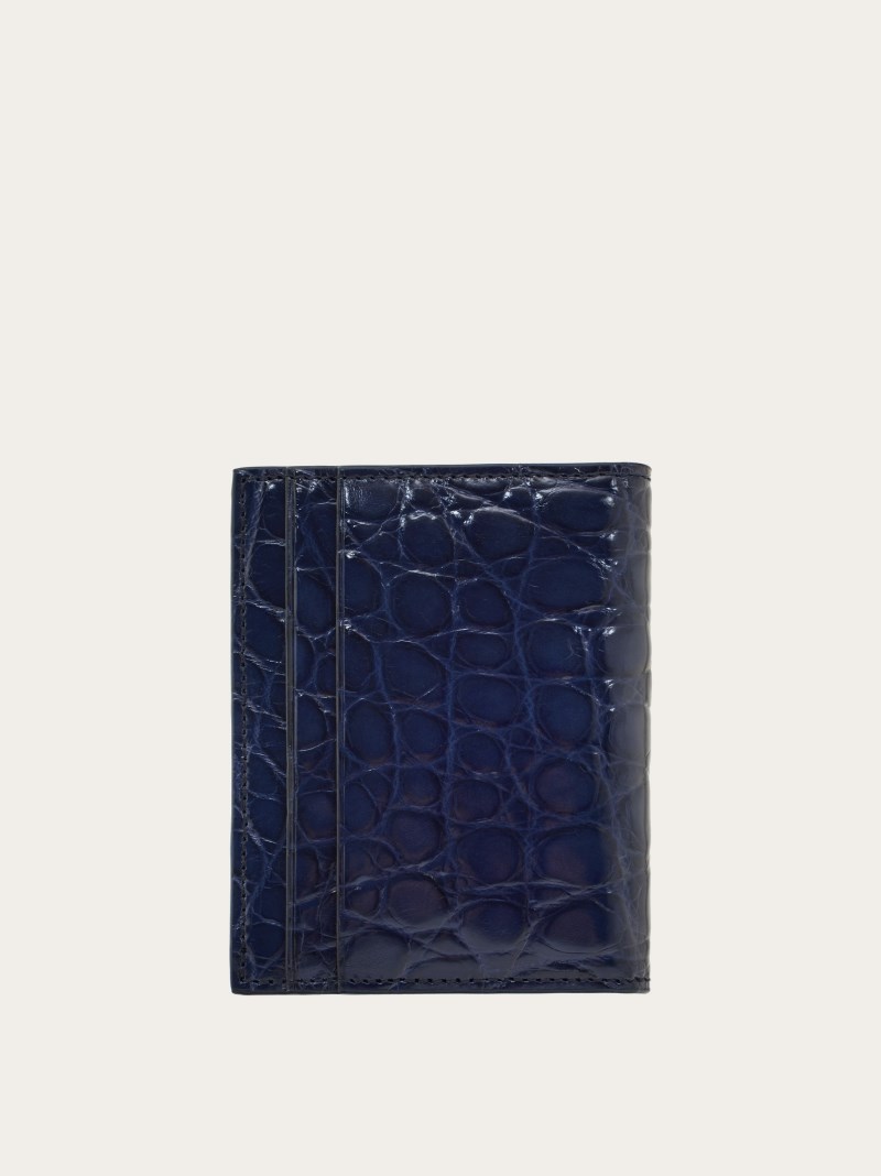Ferragamo | Men's Gancini Credit Card Holder - Blue Marine