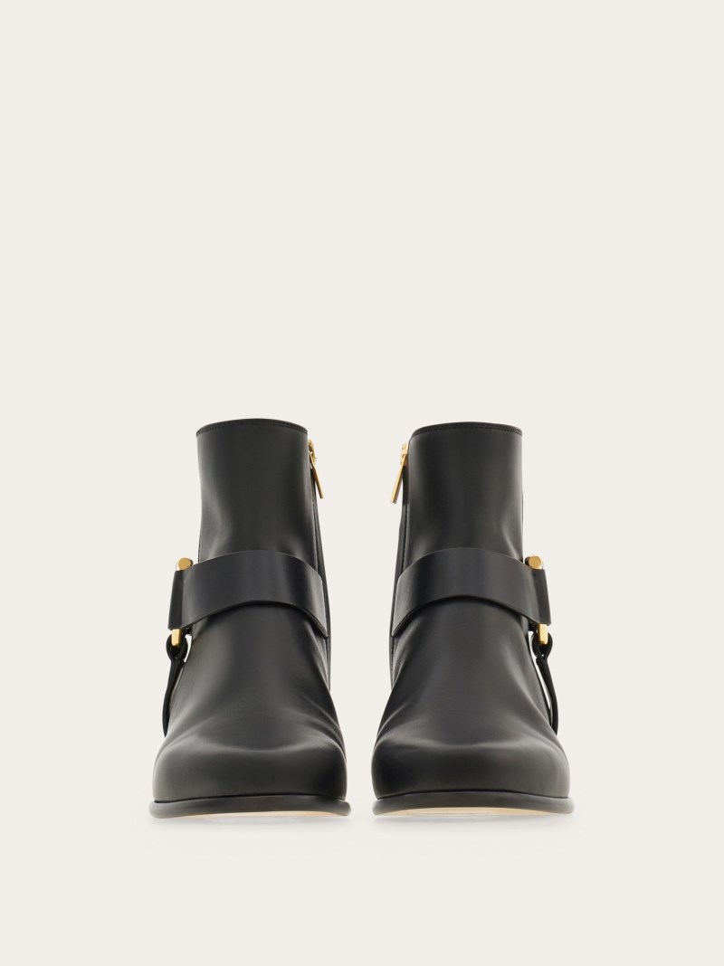 Ferragamo | Women's Gancini Ornament Ankle Boot - Black