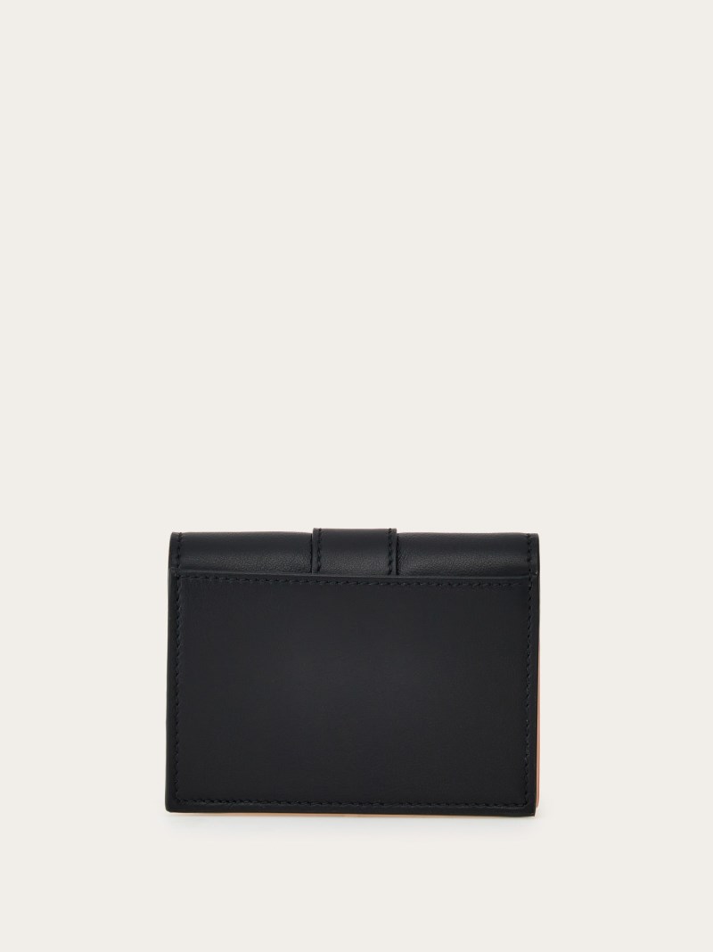 Ferragamo | Women's Hug Compact Two-Tone Wallet - Black/Nylund Pink