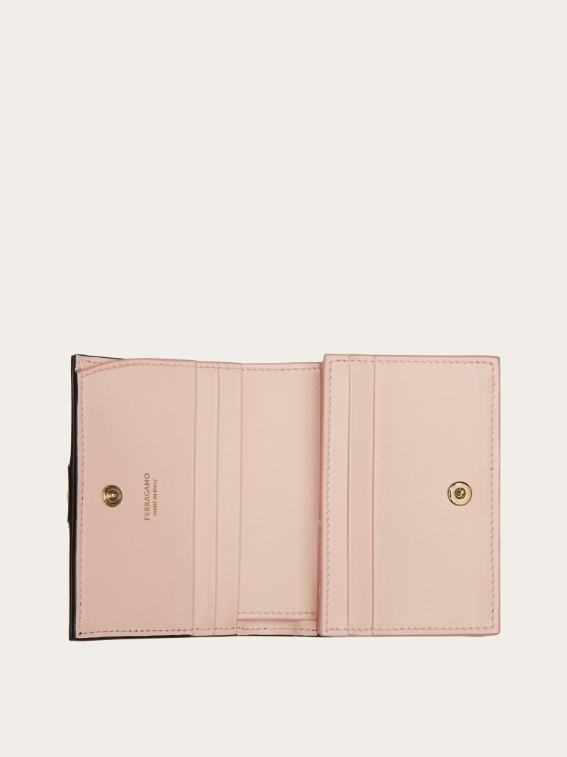 Ferragamo | Women's Hug Compact Two-Tone Wallet - Black/Nylund Pink