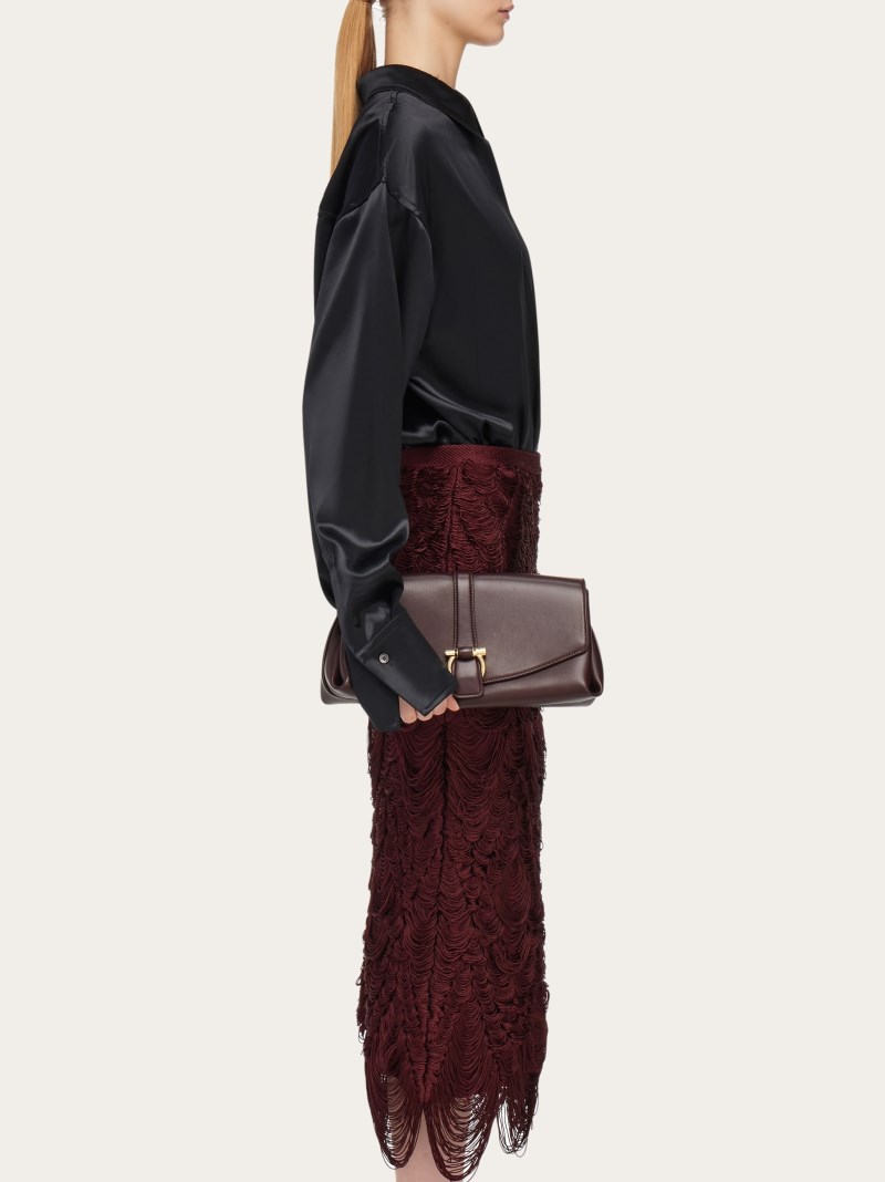 Ferragamo | Women's Front Flap Crossbody Bag - Oxblood
