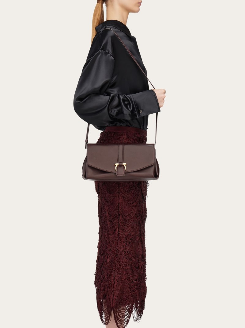 Ferragamo | Women's Front Flap Crossbody Bag - Oxblood