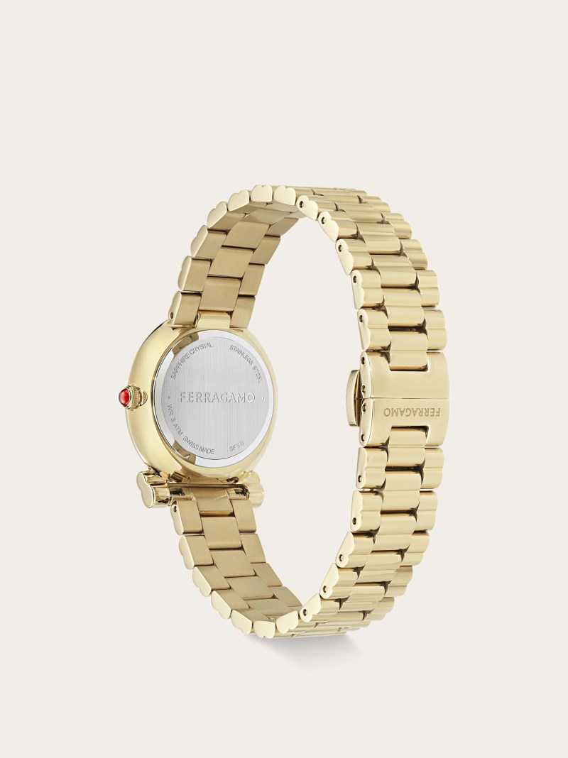 Ferragamo | Women's Gancini Twisted Watch - Ip Yellow Gold/Green